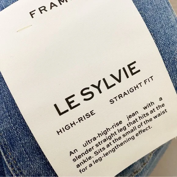 Frame Le Sylvie Slender Straight-Leg Jeans in Sonoma Rips Distressed